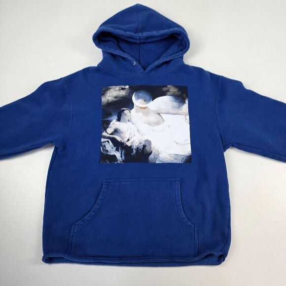 Revenge Gallery Dept Heavens Hoodie Blue Graphic Print Size Medium - Picture 6 of 14